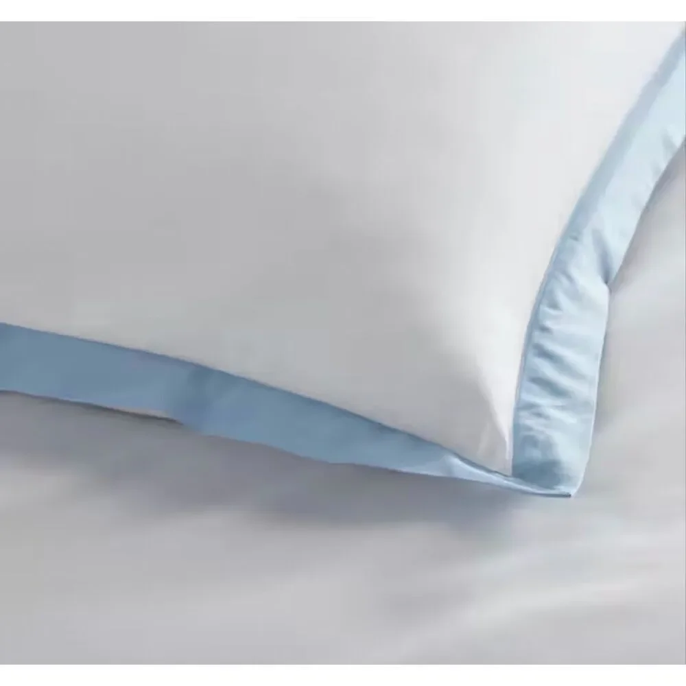 The Company Store Border Percale Lumbar Porcelain Blue 14x 40 Throw Pillow Cover